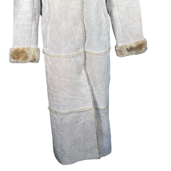 Brandon Thomas Women’s Vintage Tan Suede Leather & Faux Shearling Coat L… - Picture 4 of 16